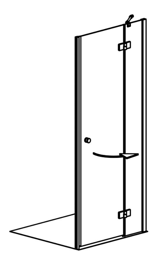 Thumbnail - maw by GEO Dusch-Drehtür A-N300, 90x200 cm, Einscheibensicherheitsglas, BxH: 90 x 200 cm