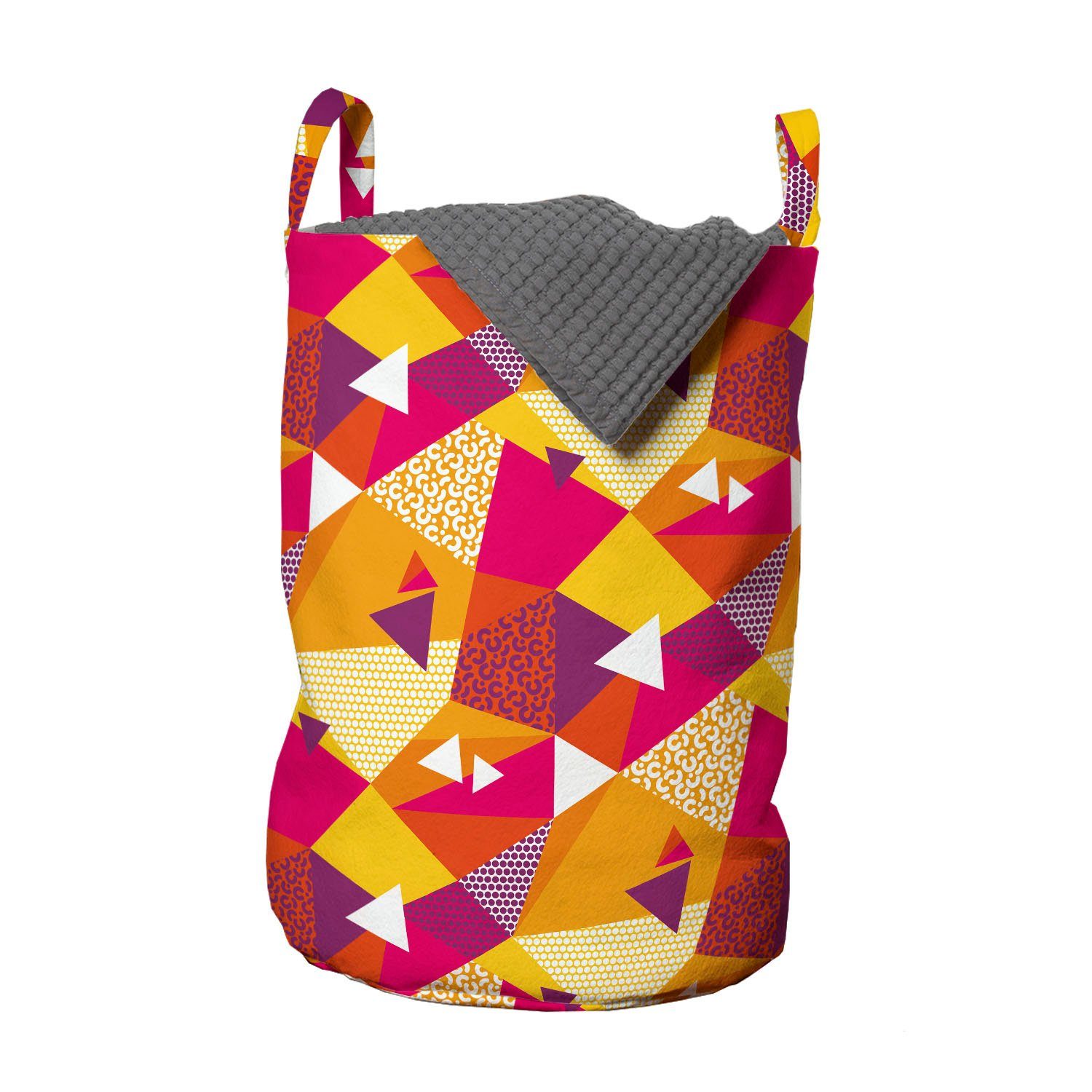 Abakuhaus Wäschesäckchen Wäschekorb mit Griffen Waschsalons, Triangles Streifen für Abstrakt Kordelzugverschluss Geometrische