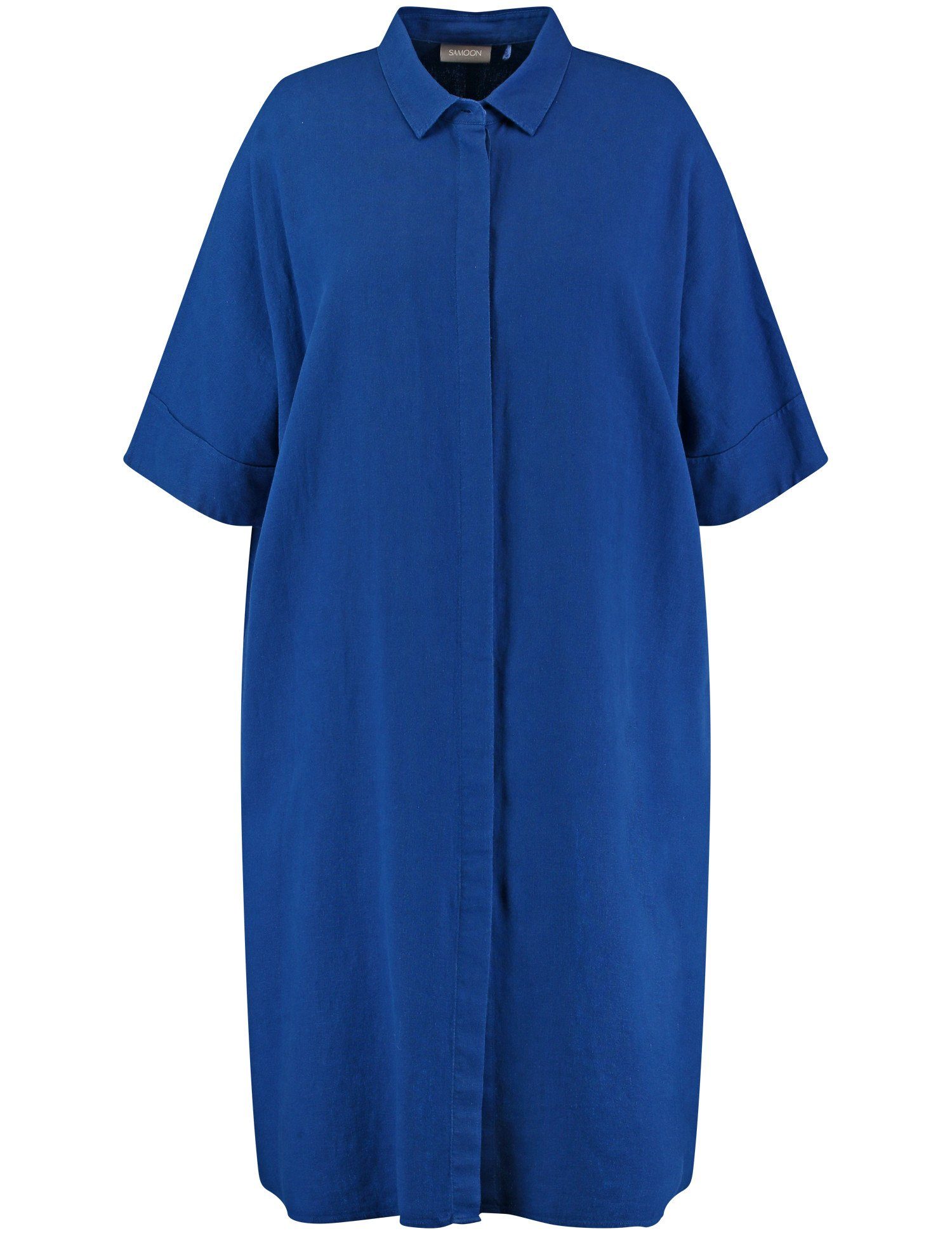 Samoon Jackenblazer Longjacke/Kleid aus Leinen-Mix Cobalt Blue