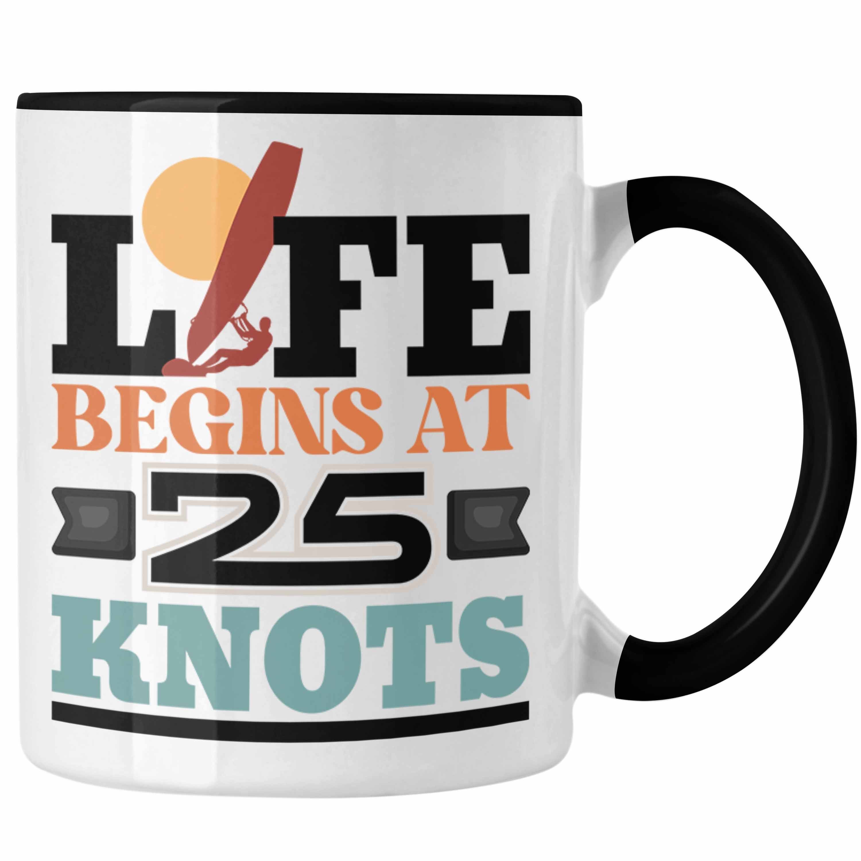 Trendation Tasse Windsurfen Tasse Geschenk für Windsurfer 25 Knots Geschenkidee