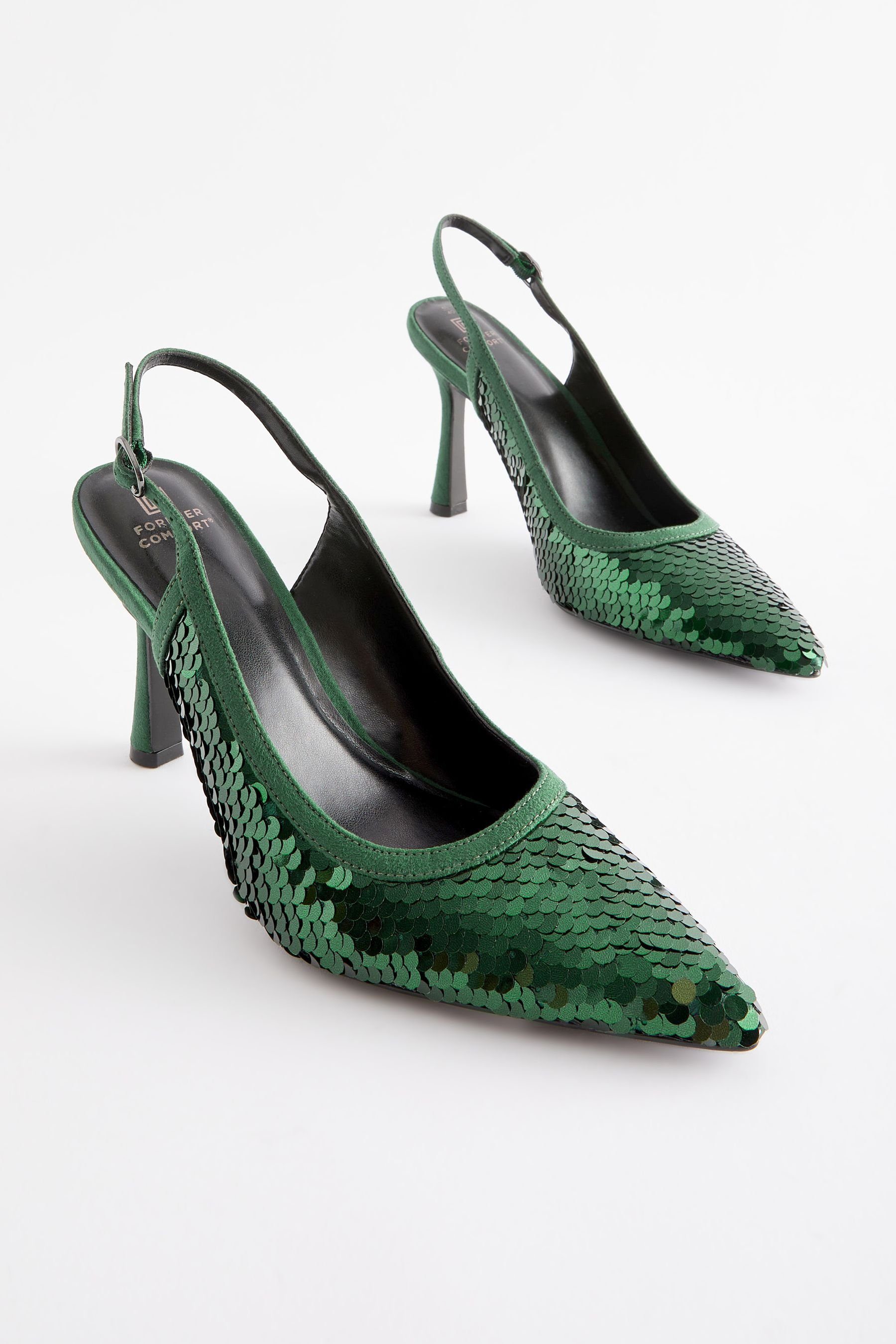 Next Forever Comfort Slingback-Schuhe (1-tlg) Pailletten Slingpumps mit Green