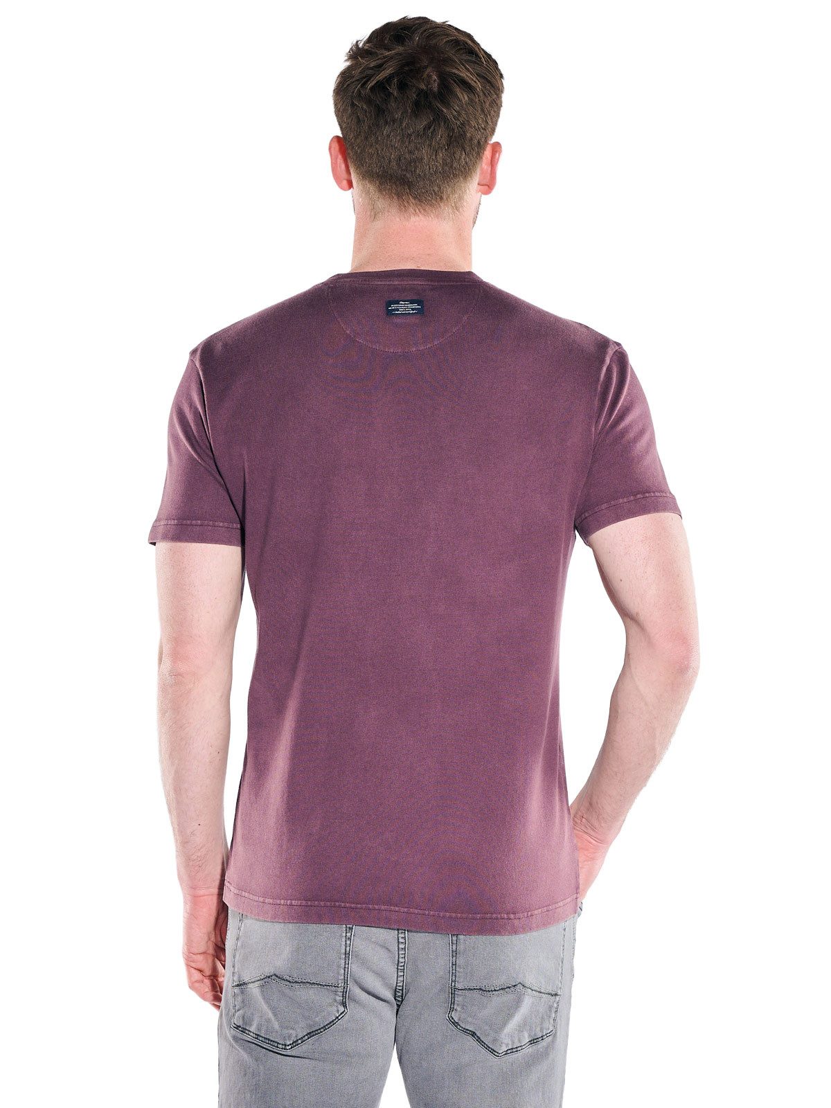 Engbers T-Shirt Herren Rundhals T-Shirt mit Logo, Bordeaux