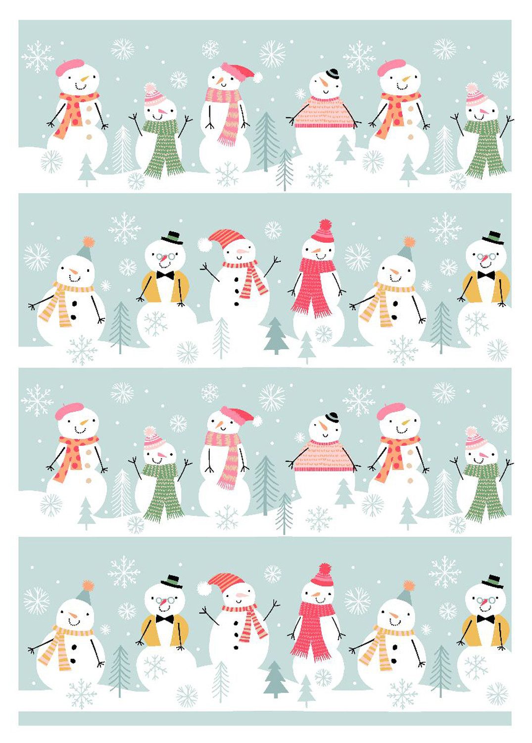 Kracht Geschirrtuch Happy Snowmen, (3-tlg., 3-teilig), 3er Pack Geschirrtüc günstig online kaufen