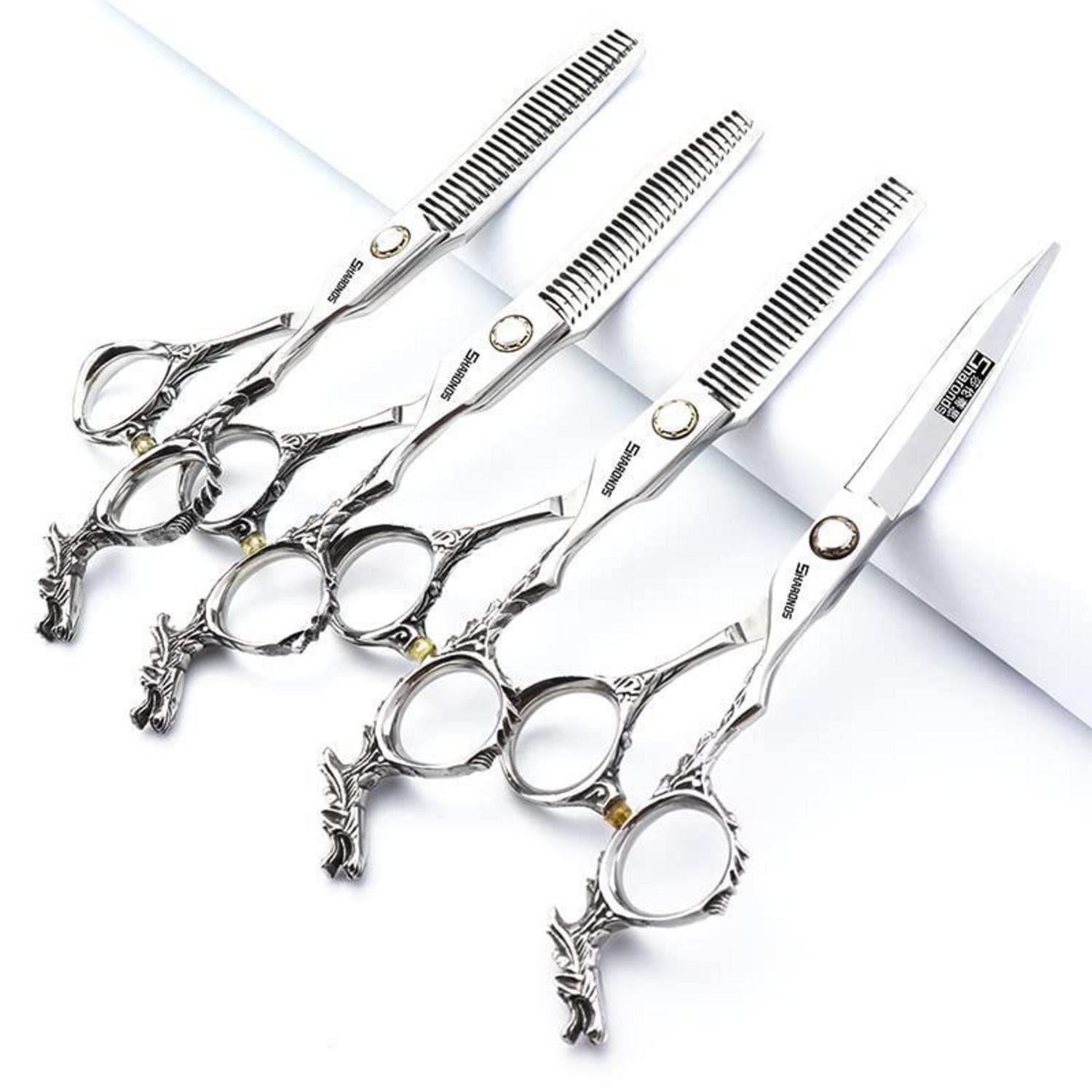 LuxusKollektion Scheren-Set Haarschere Set 6 Zoll Silber Edelstahl