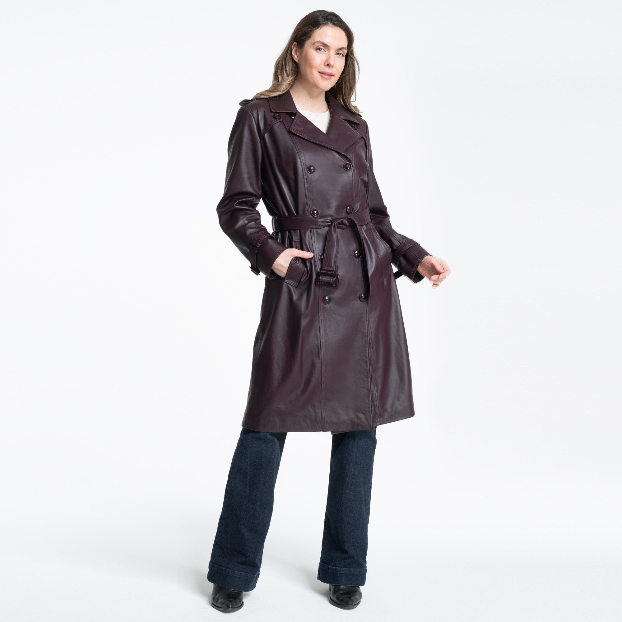 Mouflon Ledermantel Celina „Hochwertiger, softiger Leder-Trenchcoat“