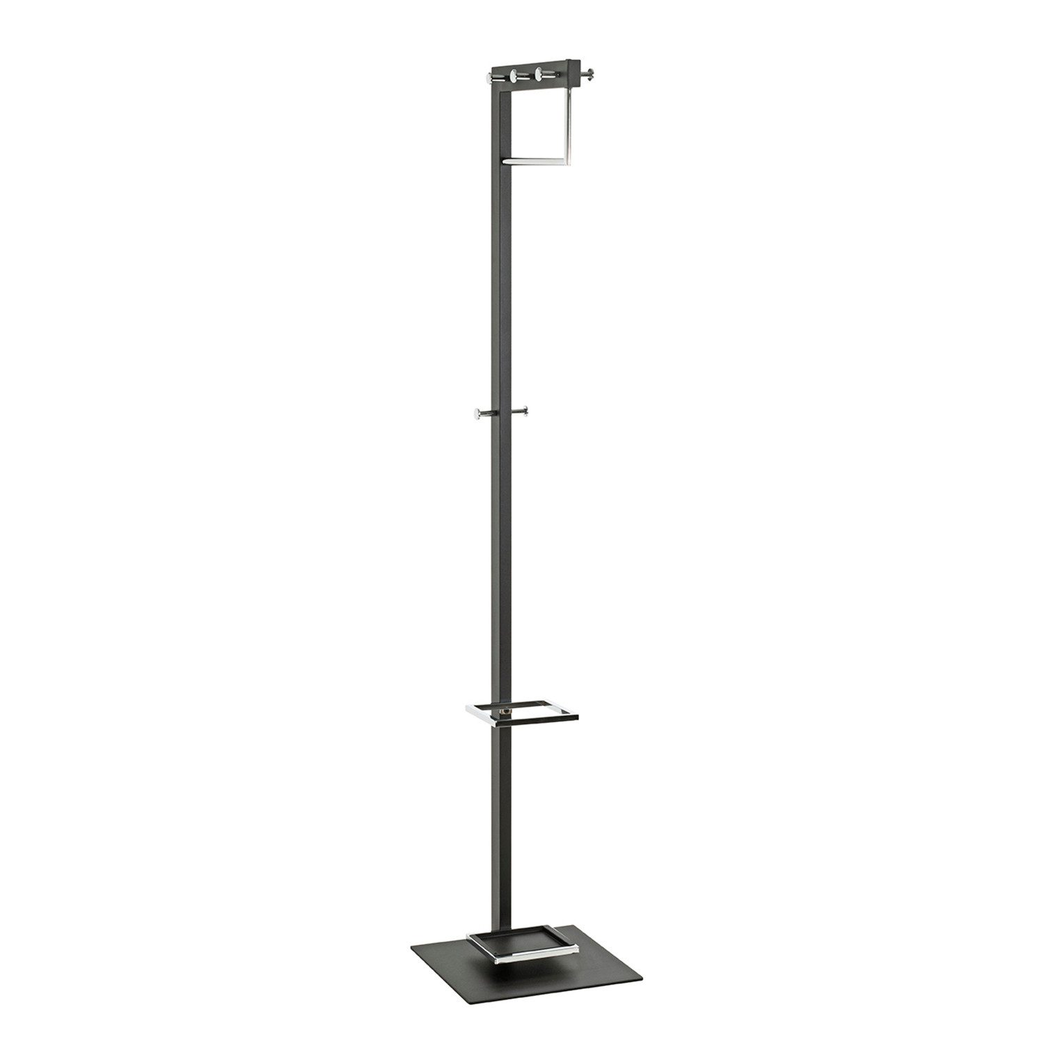 HAKU Garderobenständer Garderobenständer, schwarz-Kleiderständer, Metall-B 35xH 175xT 41 cm, (1xGarderobenständer, Hakenständer - Aufhängeständer), Garderobenständer aus Metall, Kleiderständer, Standgarderobe