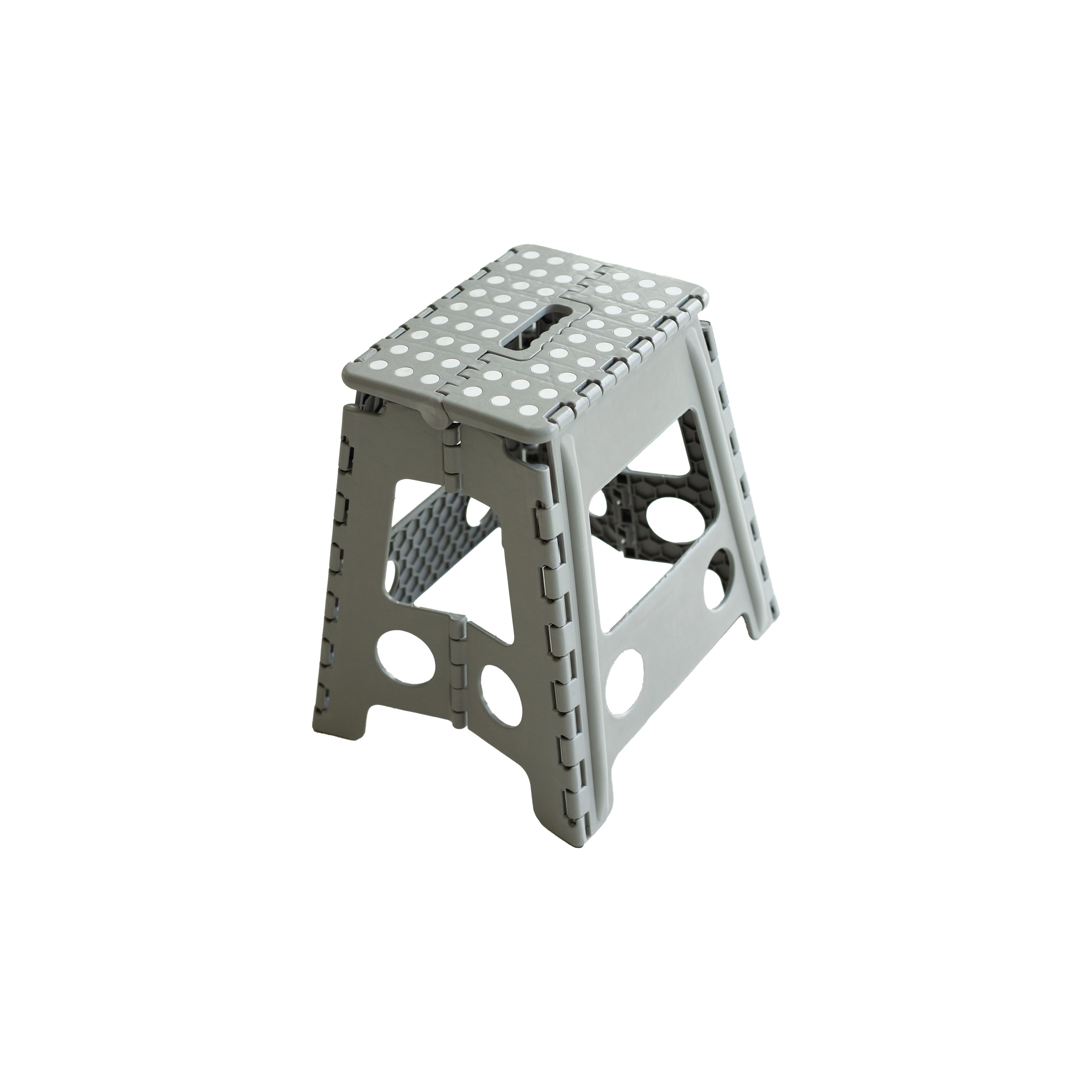 HH-Haushalt Klapptritt XL Klapphocker, Klapptritt, Tritthocker Grau Faltbar H 40cm bis 150KG