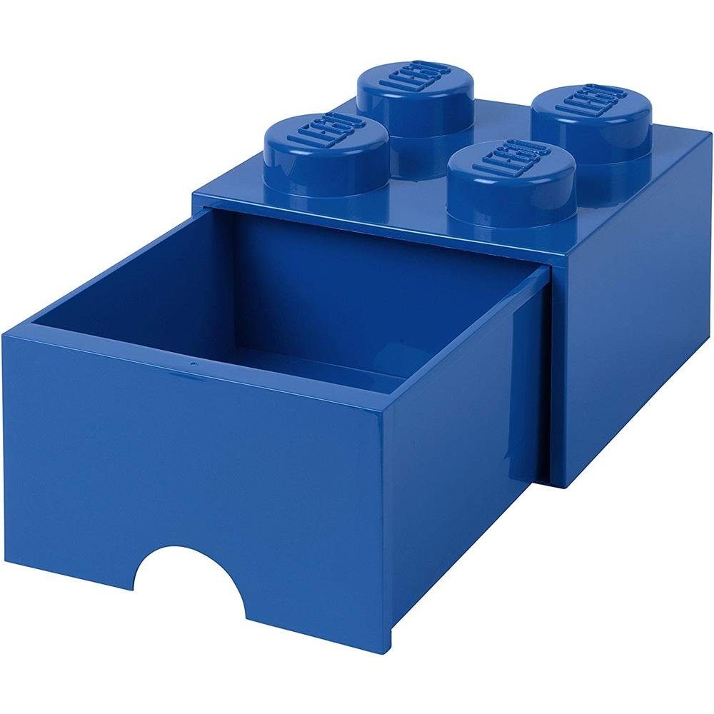 Room Copenhagen Aufbewahrungsdose LEGO® Storage Brick 4 Blau, mit Schublade, Baustein-Form, stapelbar