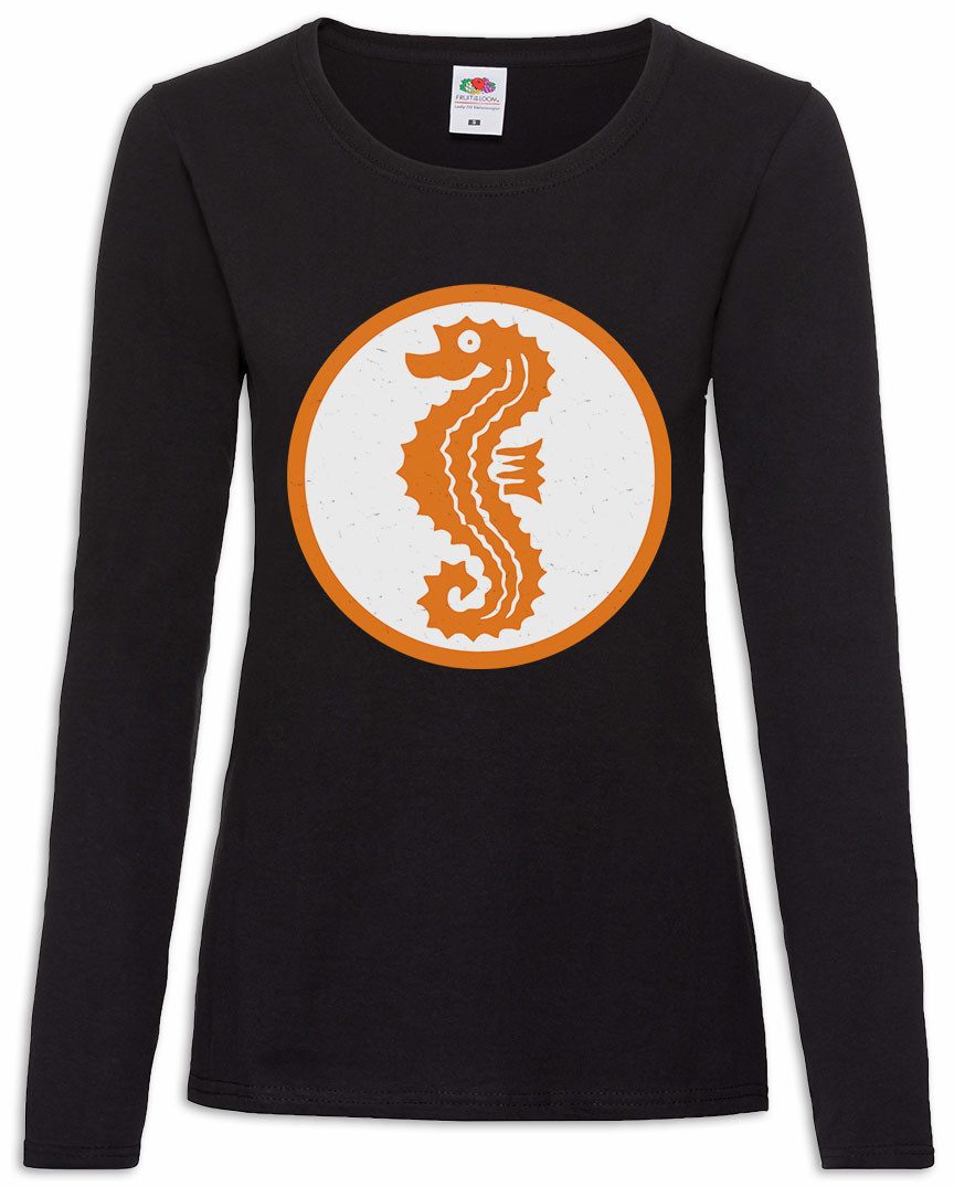 Urban Backwoods Langarmshirt Schwimmabzeichen Damen Langarmshirt Sea Horse Seepferdchen Seahorse (1-tlg) Abzeichen Schwimmlehrer Swimming Teacher