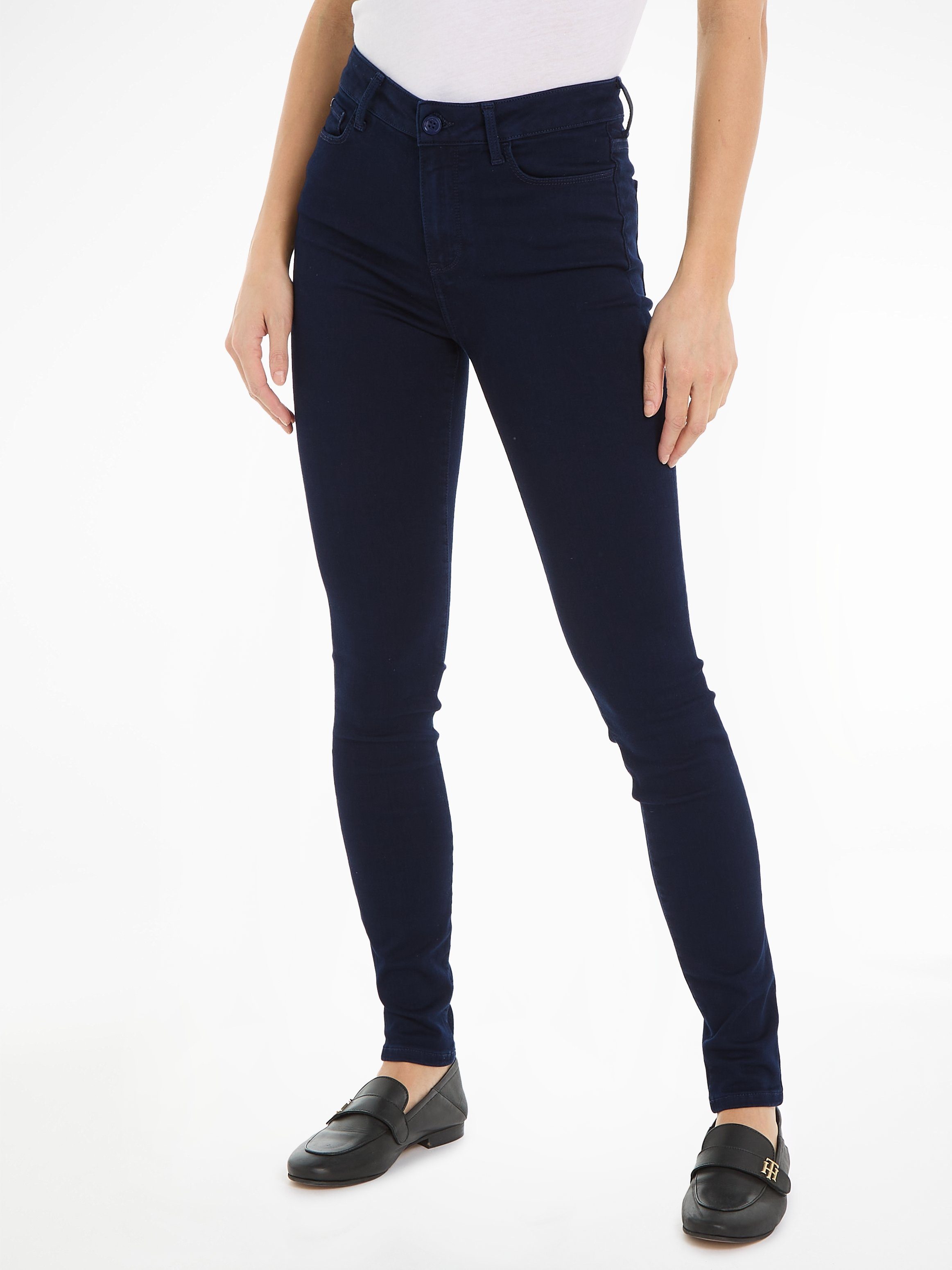 Tommy Hilfiger TH SKINNY FLEX Hilfiger Logo-Badge mit Bea HARLEM HW Tommy Skinny-fit-Jeans U