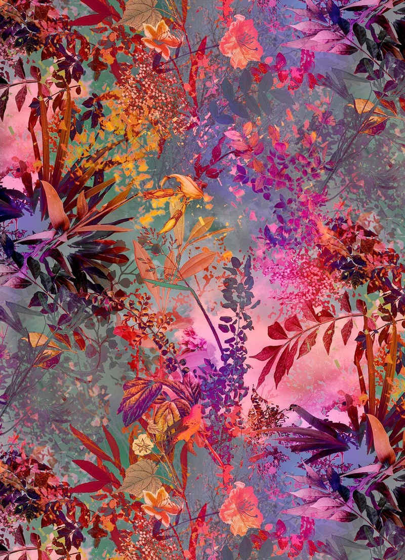 Komar Fototapete »Wild Garden«, glatt, bedruckt, floral, geblümt, (Set), ausgezeichnet lichtbeständig