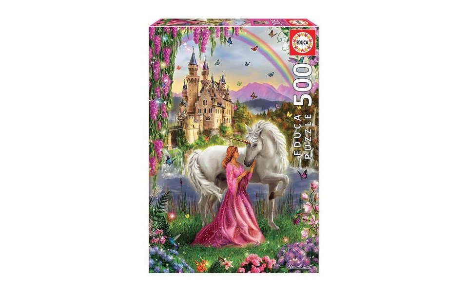 Educa Puzzle Fee und Einhorn 500 Teile Puzzle, Puzzleteile