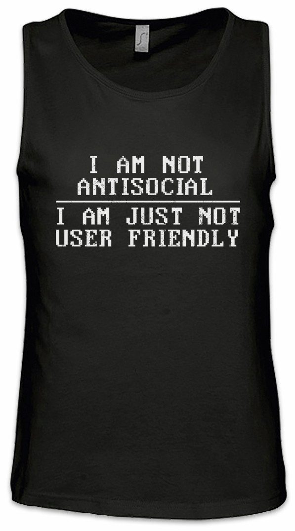 Tanktop I'm Not Antisocial Ärmelloses T-Shirt Informatiker Programmierer PC