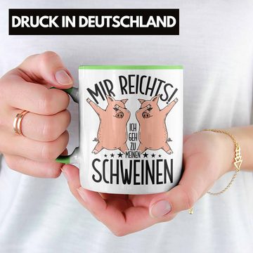 Trendation Tasse Lustige Tasse Geschenk für Schweine-Bauer Geschenkidee Spruch
