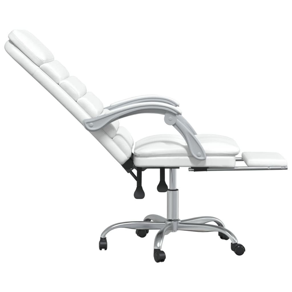 (1 mit Weiß vidaXL Bürostuhl Kunstleder St) Weiß Bürostuhl Massagefunktion | Weiß