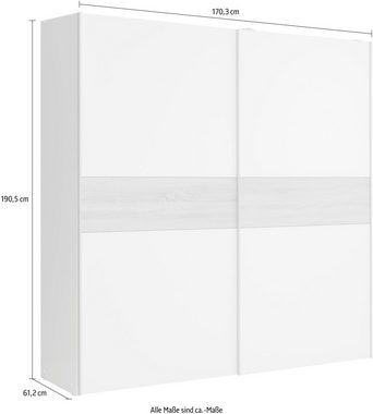 FORTE Schwebetürenschrank Longline, Made in Europe, 2 Schiebetüren, modernes Design melaminbeschichtet