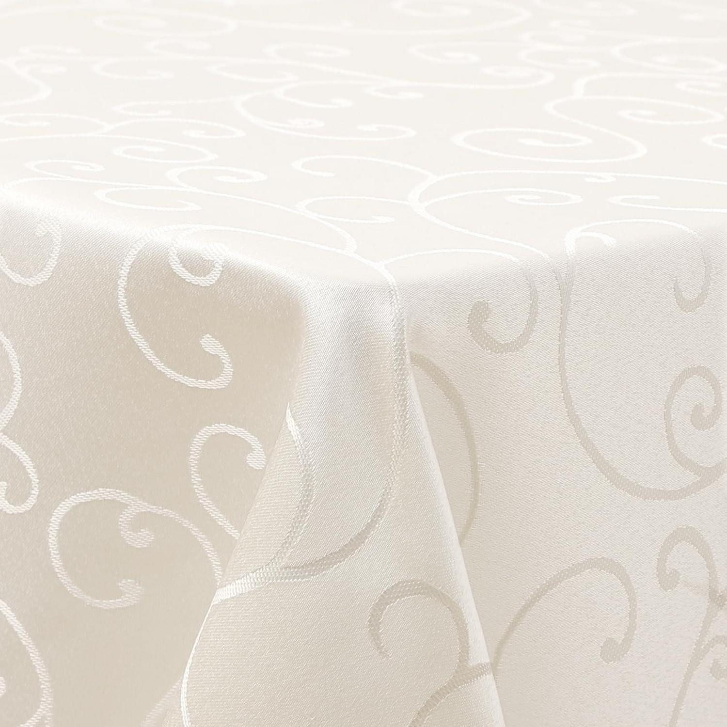 LuxusKollektion Tischdecke Tischdecke Jacquard Beige 140x180cm Rechteckig (1-tlg)