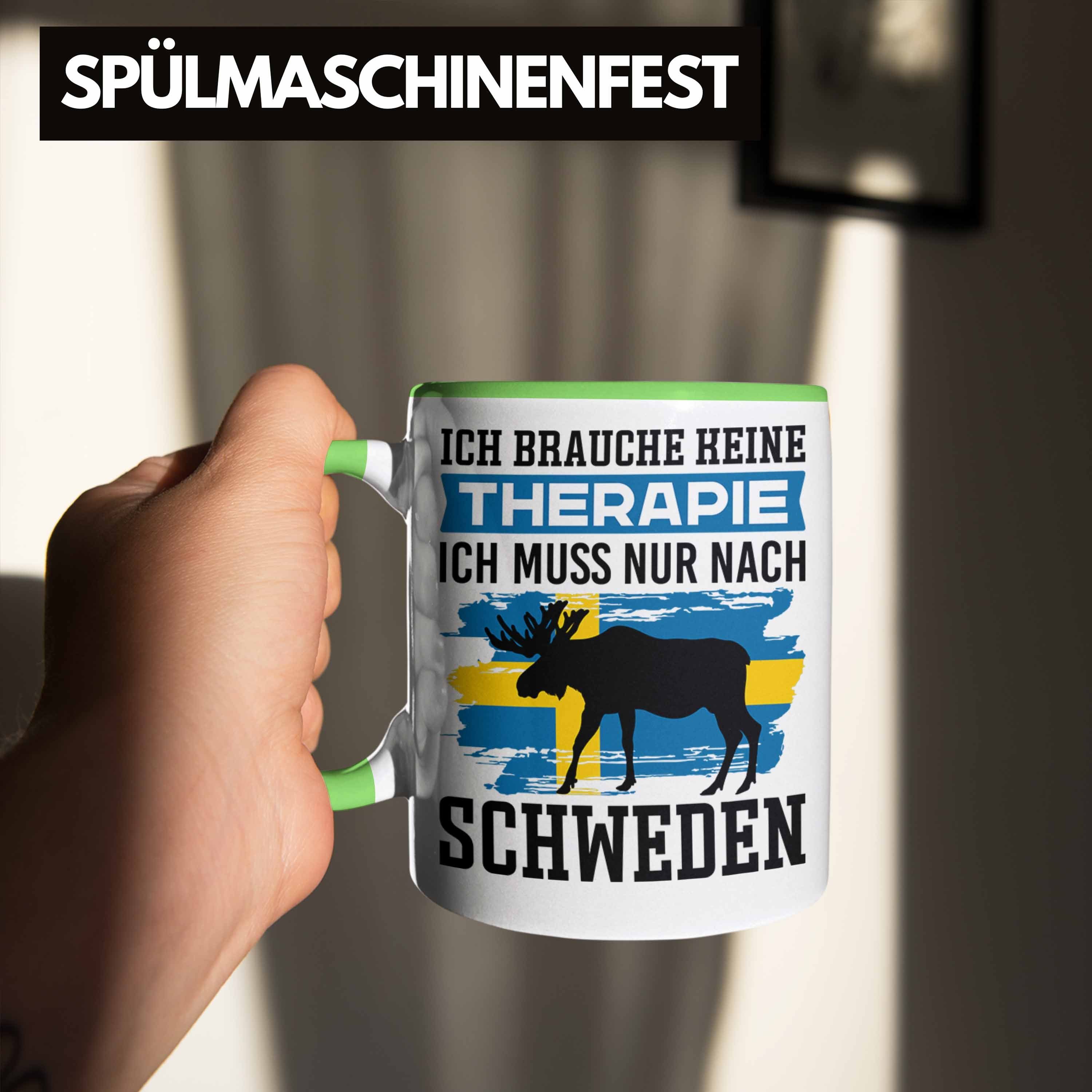 Grün Schweden Ich Trendation Tasse Therapie Schweden Geschenk Keine Urlaub Brauche Ic Tasse