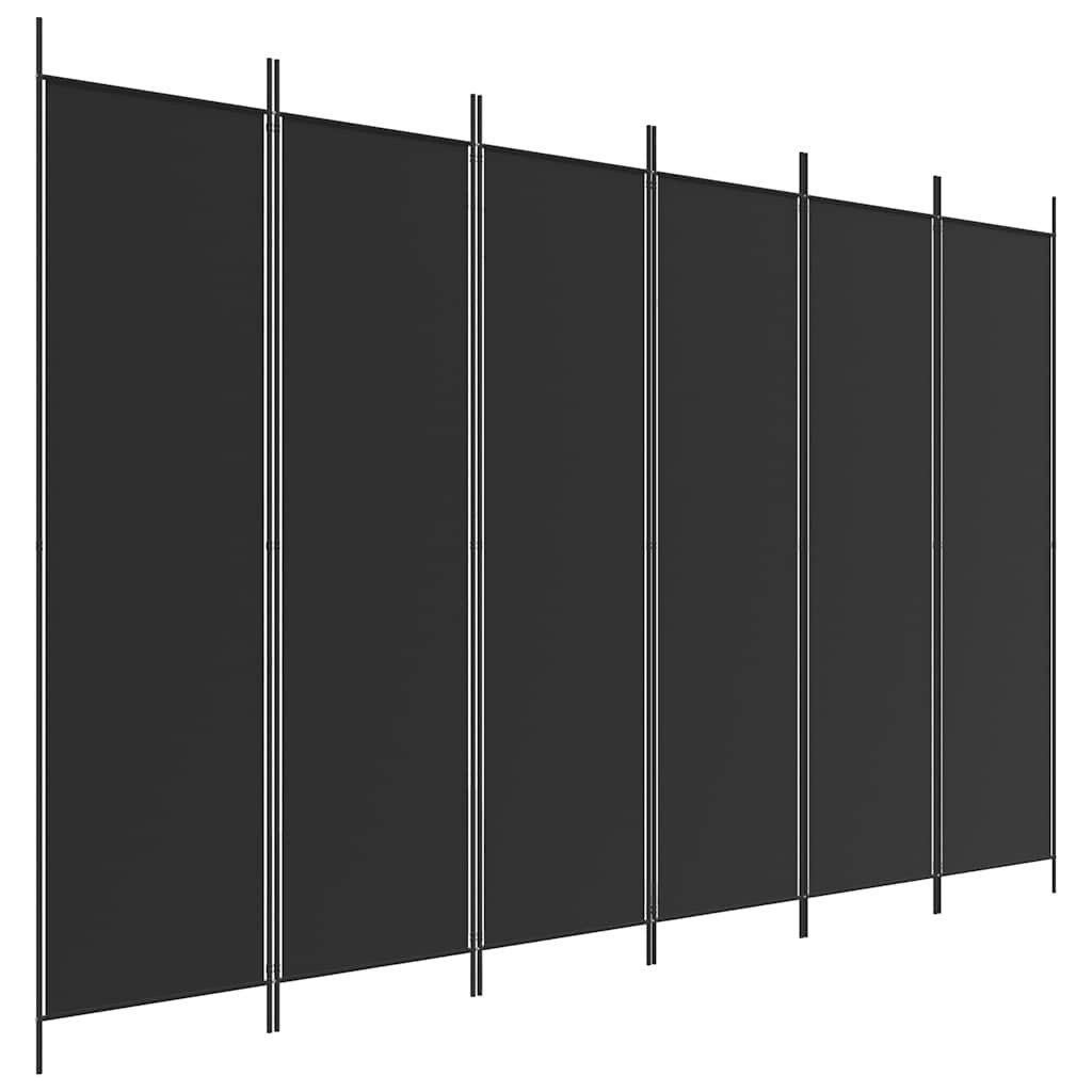 furnicato Raumteiler Schwarzer Falt-300 x 200 cm mit sechs Paneelen, 1-tlg. günstig online kaufen