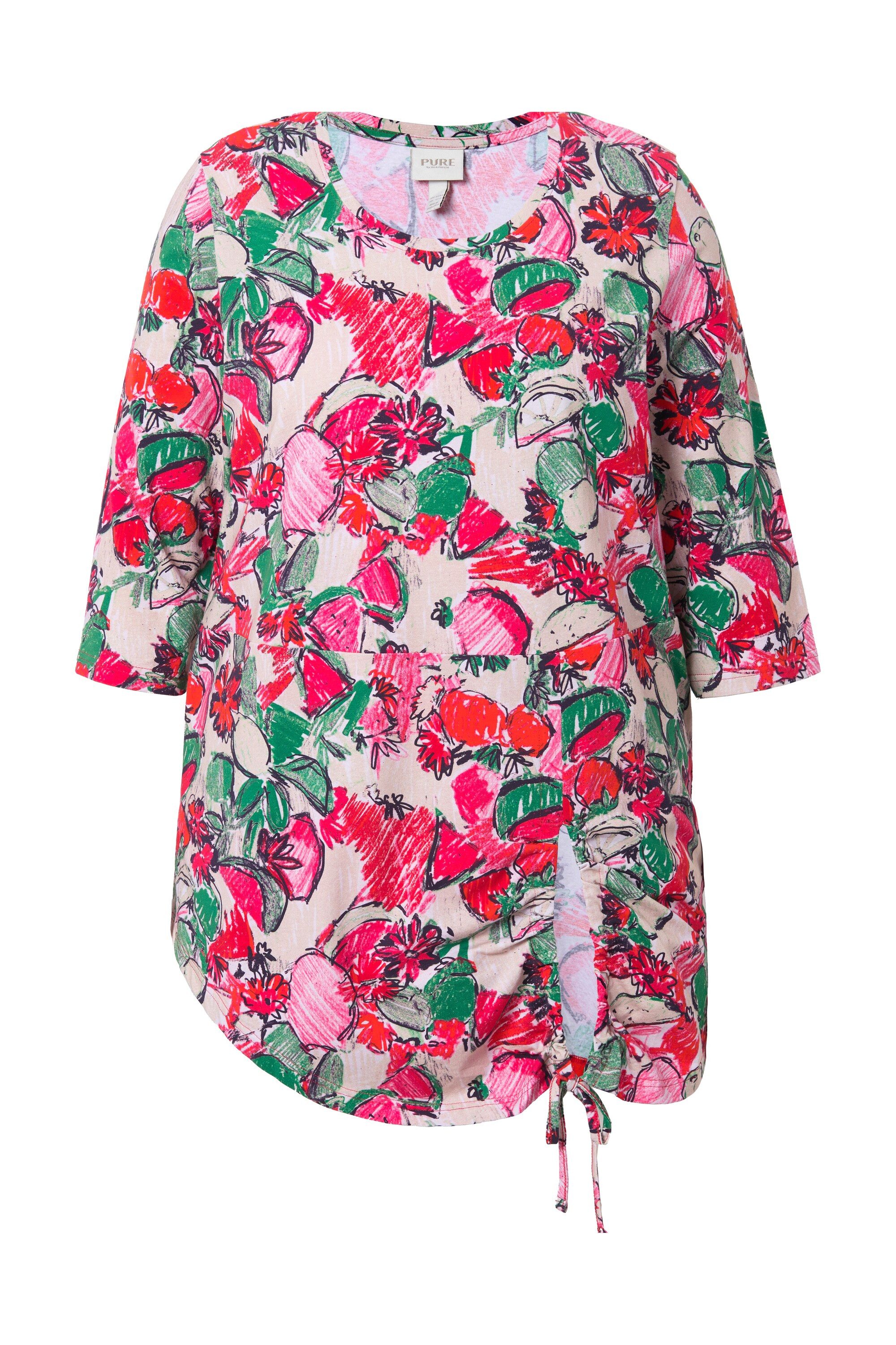 Ulla Popken Longshirt Longshirt Saumband Rundhals günstig online kaufen