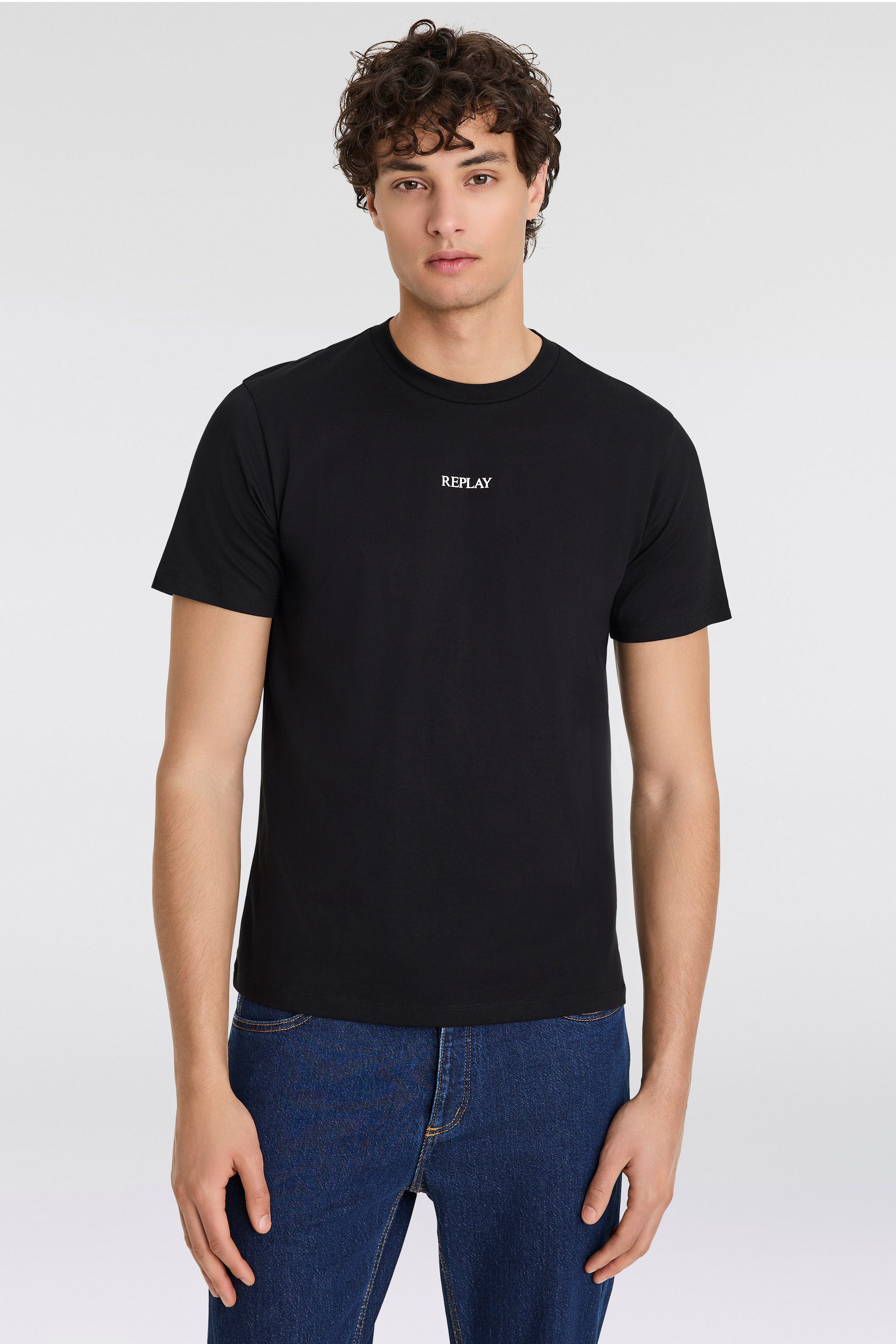 Replay Herren T-Shirt Aus Baumwolle – Rundhals, Kurzarm, Bequem & Lässig Mit Minimalistischem Print