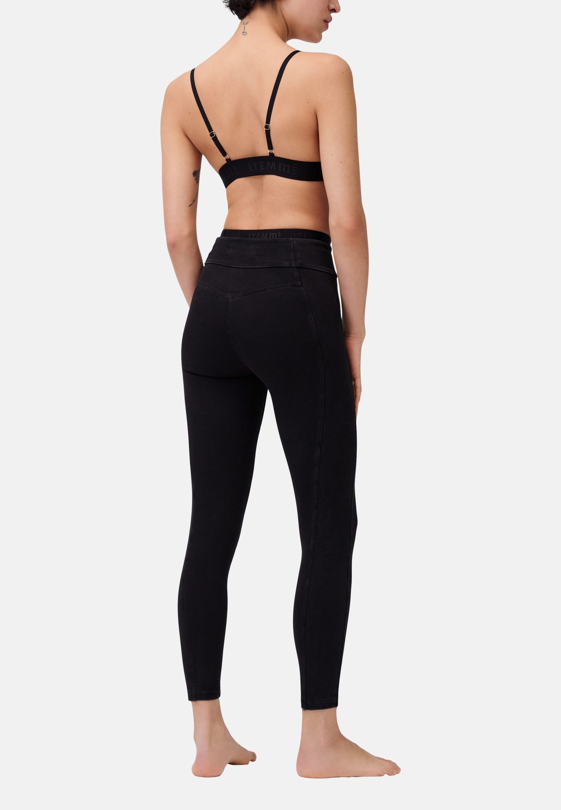 ITEM m6 Leggings DENIM Hightech-Kompression, breiter Bund, seitliche Panels, Silhouette