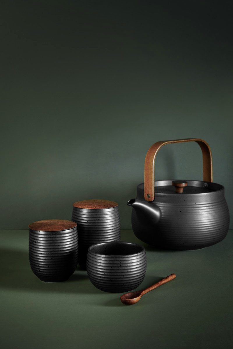 ASA SELECTION Teekanne kitchen'art Teekanne mit Holzgriff black 1,5l, 1.5 l, Geschirr