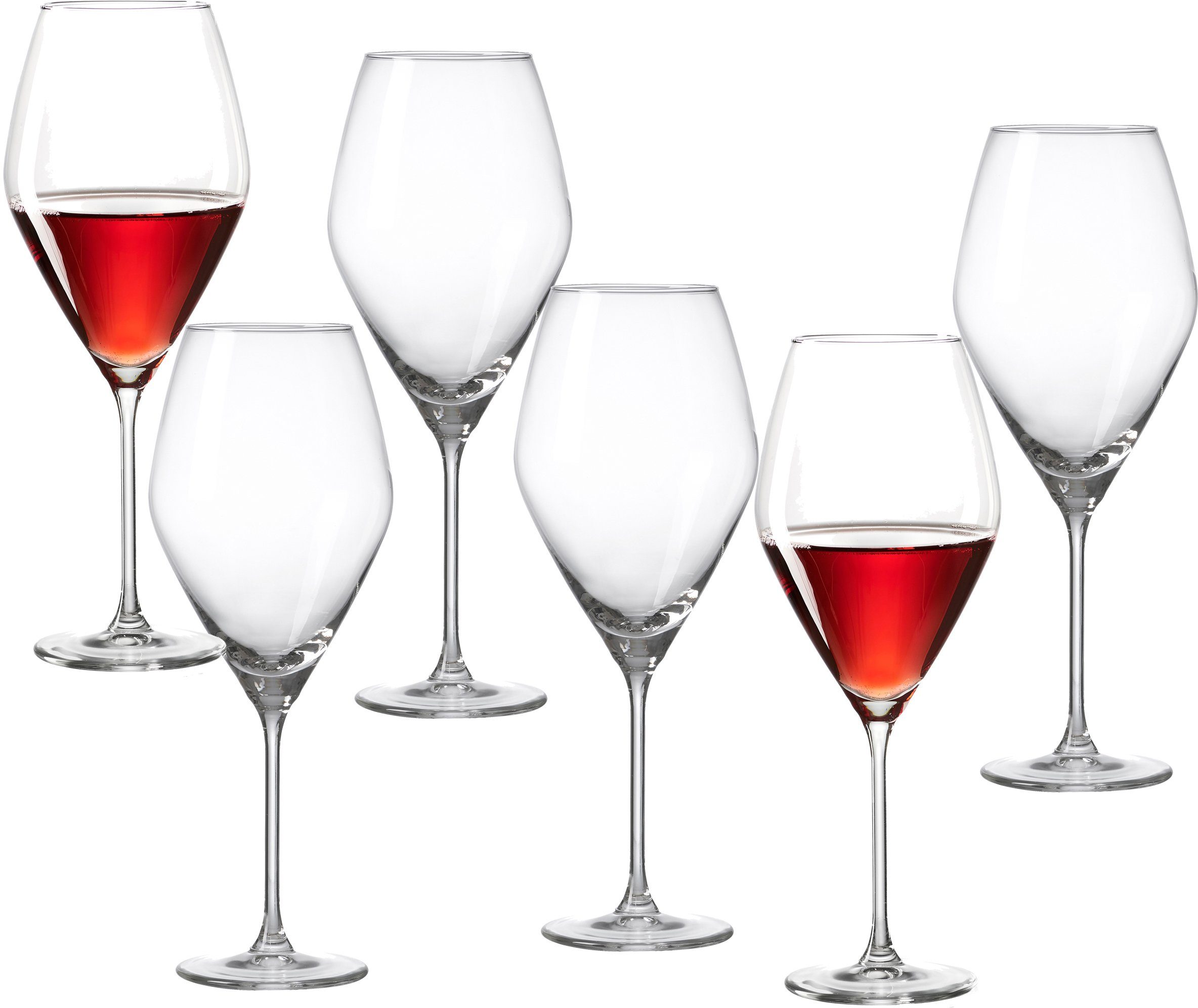 Ritzenhoff & Breker Rotweinglas Salsa, Glas, robust und kristallklar, 6-teilig
