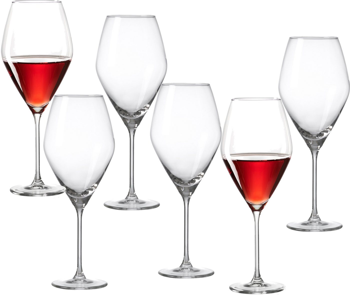 Ritzenhoff & Breker Rotweinglas Salsa, 6-tlg., Glas, robust und kristallklar, 6-teilig