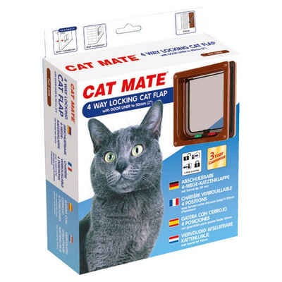 CAT MATE Katzenklappe 4-Wege Katzentür mit Magnetverschluss 235 B braun