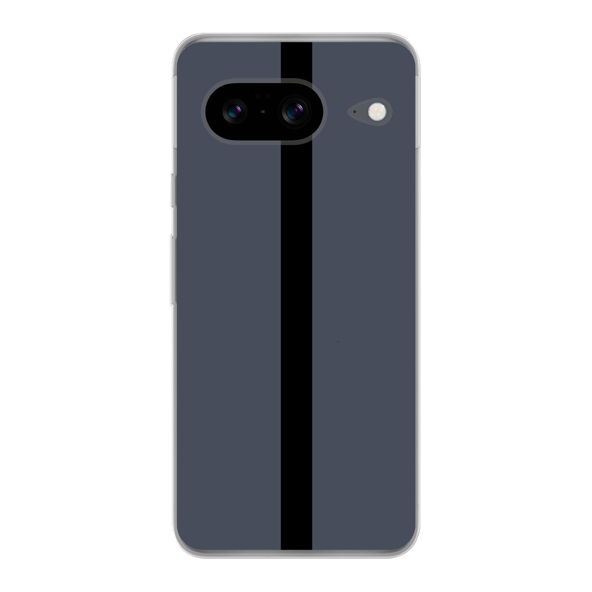 MuchoWow Handyhülle für Google Pixel 8 Blau - Schwarz - Gestreift - Minimalistisch, Handy Case, Silikon, Bumper Case Dünn
