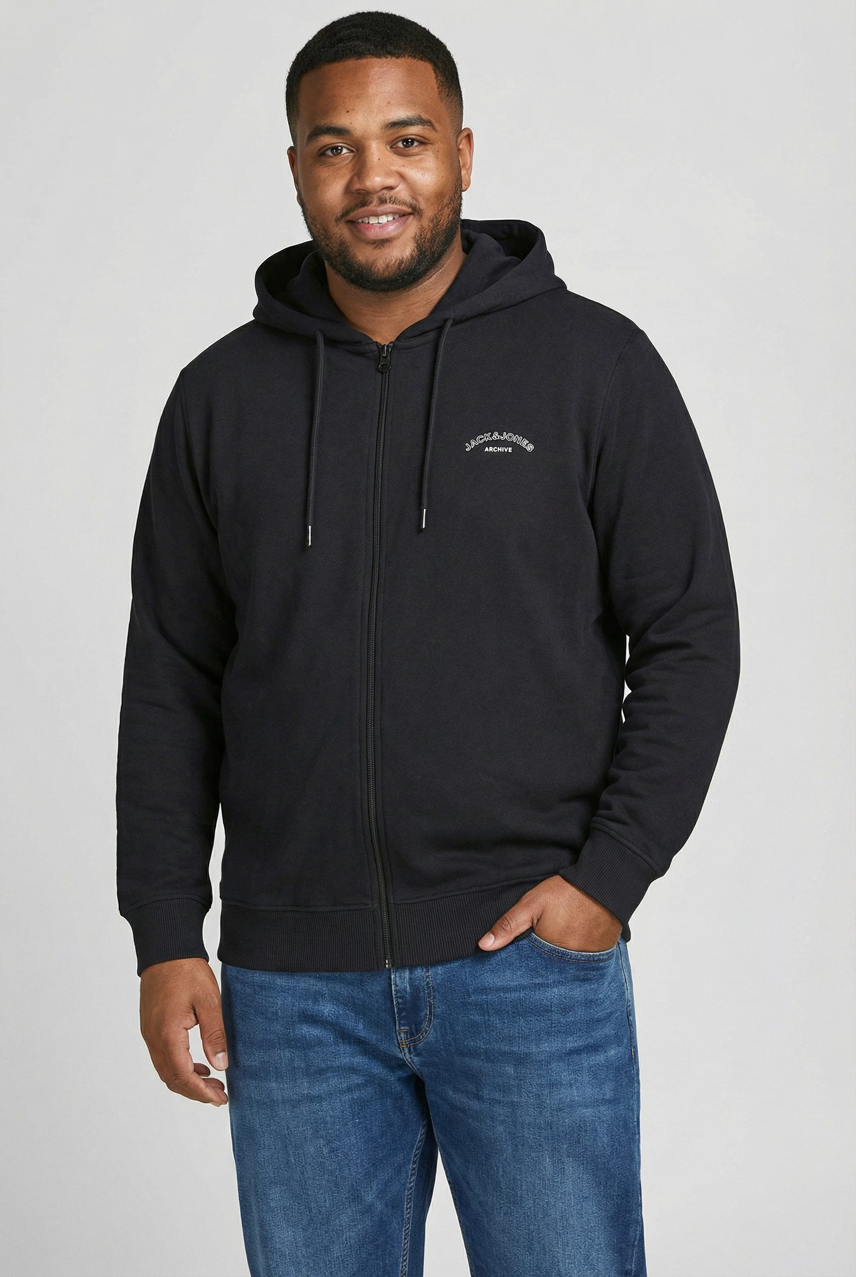 Jack & Jones PlusSize Kapuzensweatjacke JJCOLLEGE LOGO SWEAT ZIP HOOD PLS günstig online kaufen