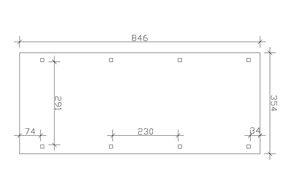 354x846 223 Einfahrtshöhe cm Emsland, Einzelcarport cm, BxT: Skanholz