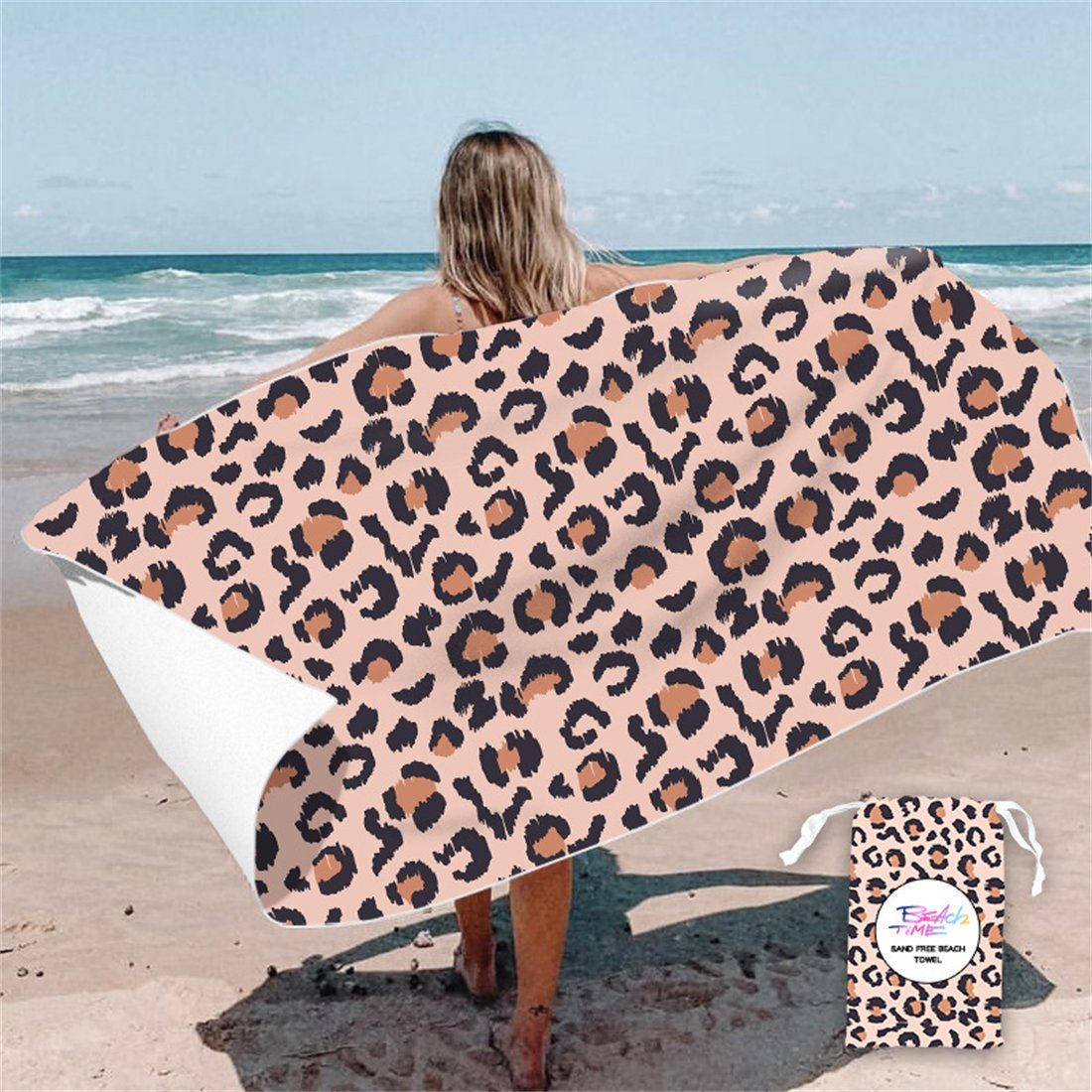 YOOdy~ Strandtücher Strandtuch,strandhandtuch (1-St), 80 x 160 cm,schnell trocknet Gepunkteter Leopardendruck