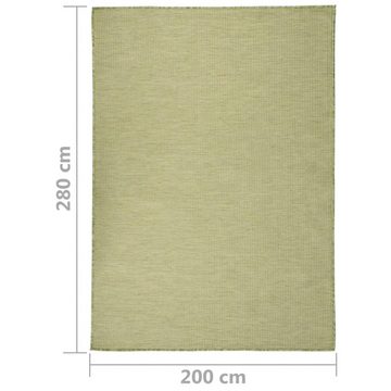 Teppich Outdoor-Flachgewebe 200x280 cm Grün, furnicato, Rechteckig