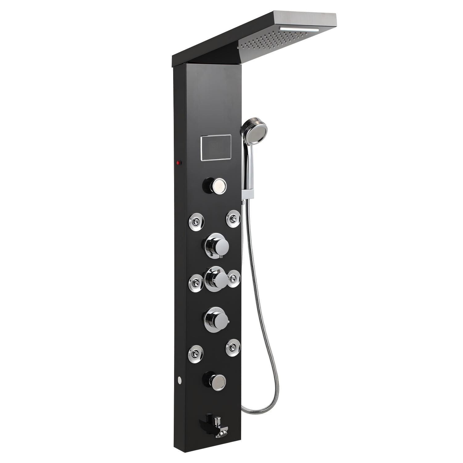 Clanmacy Duschsystem Duschpaneel Edelstahl Duschsystem Duschsäule mit 6 Fun günstig online kaufen