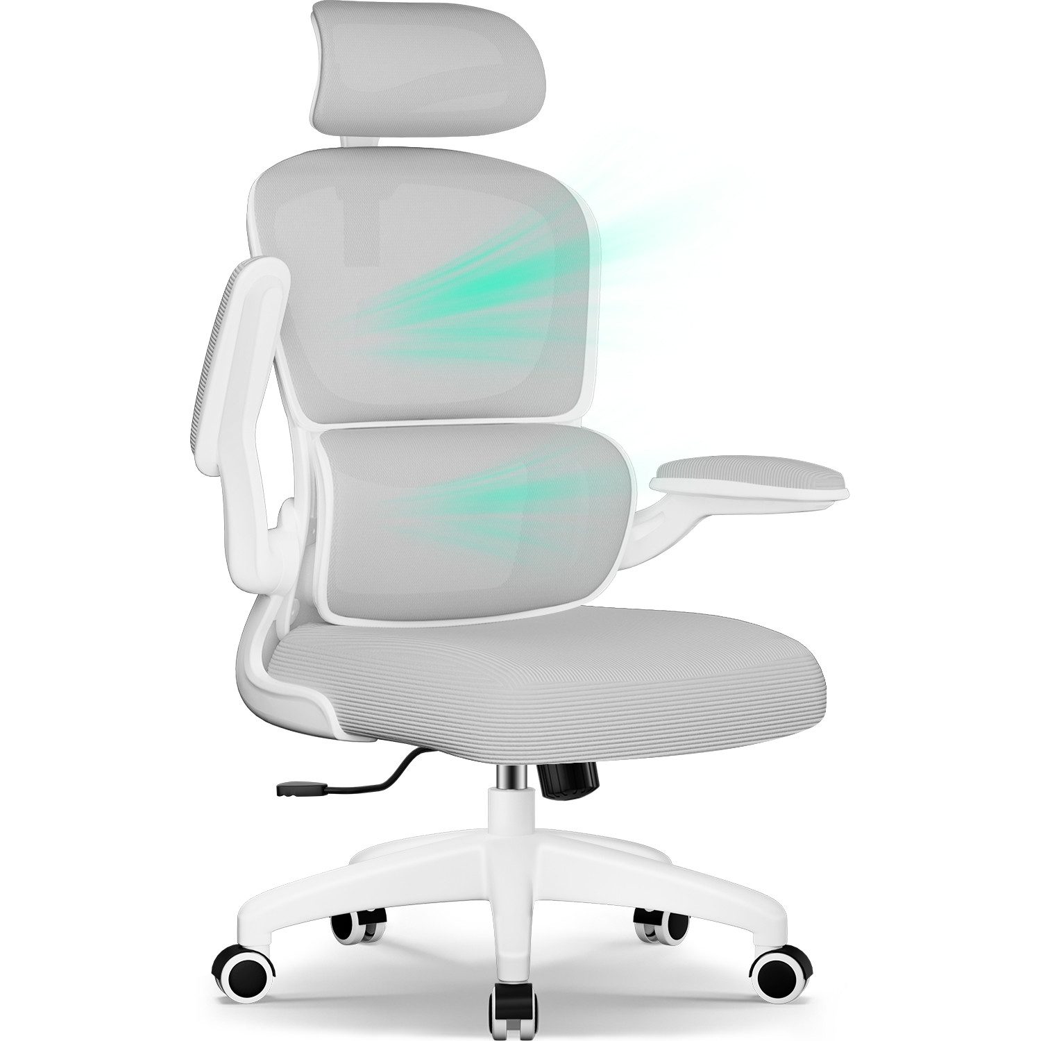 Fukstern Bürostuhl Ergonomischer Bürostuhl mit 90° klappbaren Armlehnen (Ve günstig online kaufen