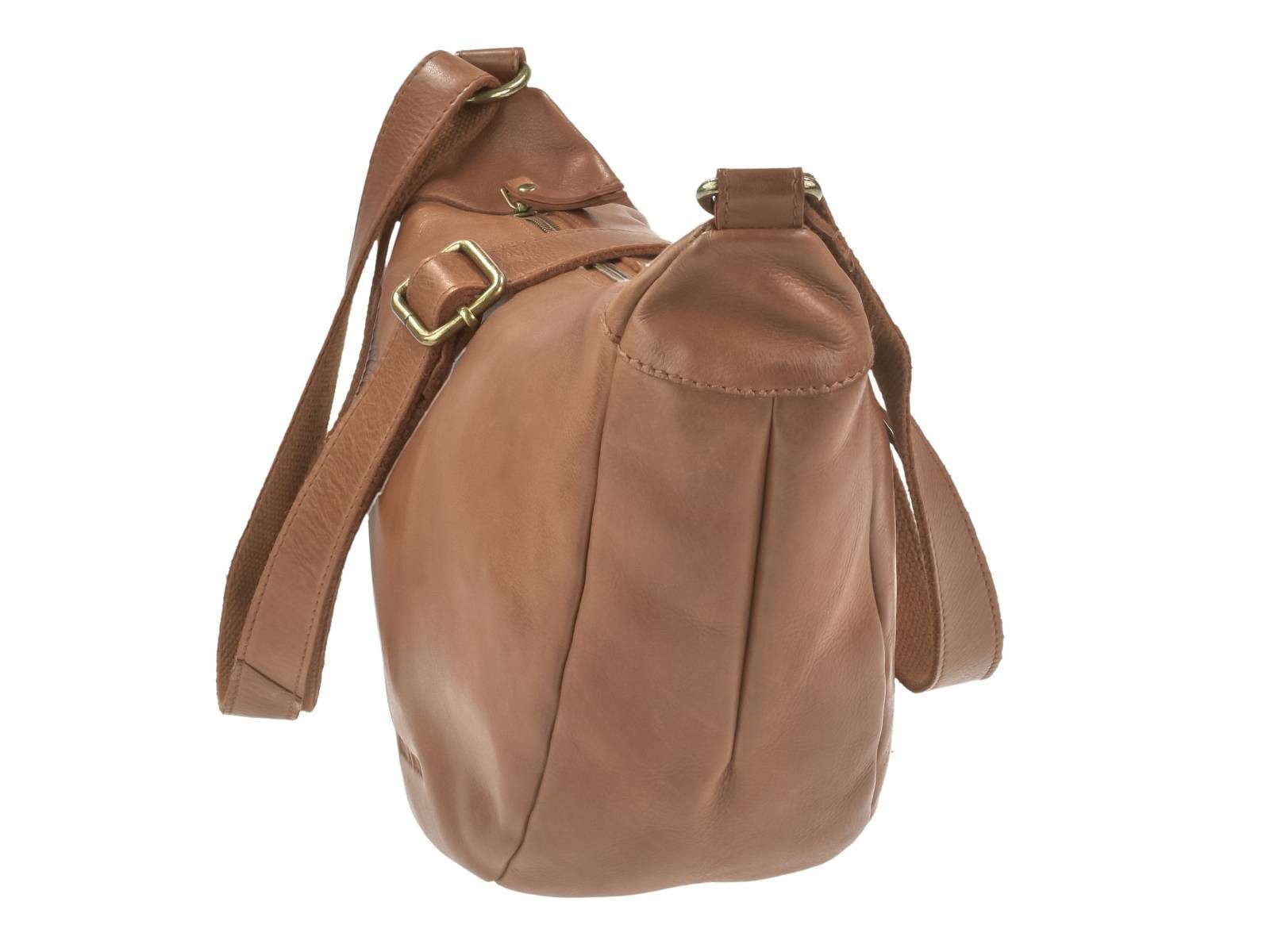 Greenburry Umhängetasche "Colombiana" Leder Crossbody Half Moon Bag Tasche Damen, Hauptfach 34x19cm, Gurt 115-185 cm