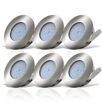 B.K.Licht LED Einbaustrahler LED Badeinbauleuchten 30mm Ultraflach 4x 5W - 20-02-03-S, LED fest integriert, Warmweiß, IP44 Badeinbaustrahler 6 x 400lm Bad-Deckenspots Einbauspots