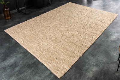 Teppich PURE 230x160cm beige, riess-ambiente, rechteckig, Höhe: 10 mm, Wohnzimmer · Leder · Hanf · Schlafzimmer · Industrial Design