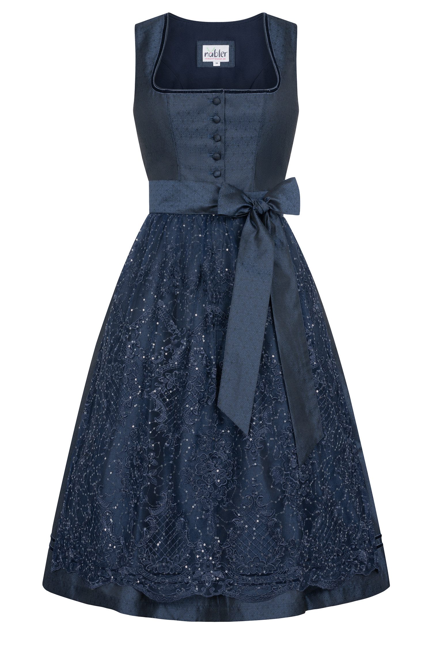 Nübler Dirndl Midi Dirndl Kerala in Marine von Nübler - Rocklänge 70 cm
