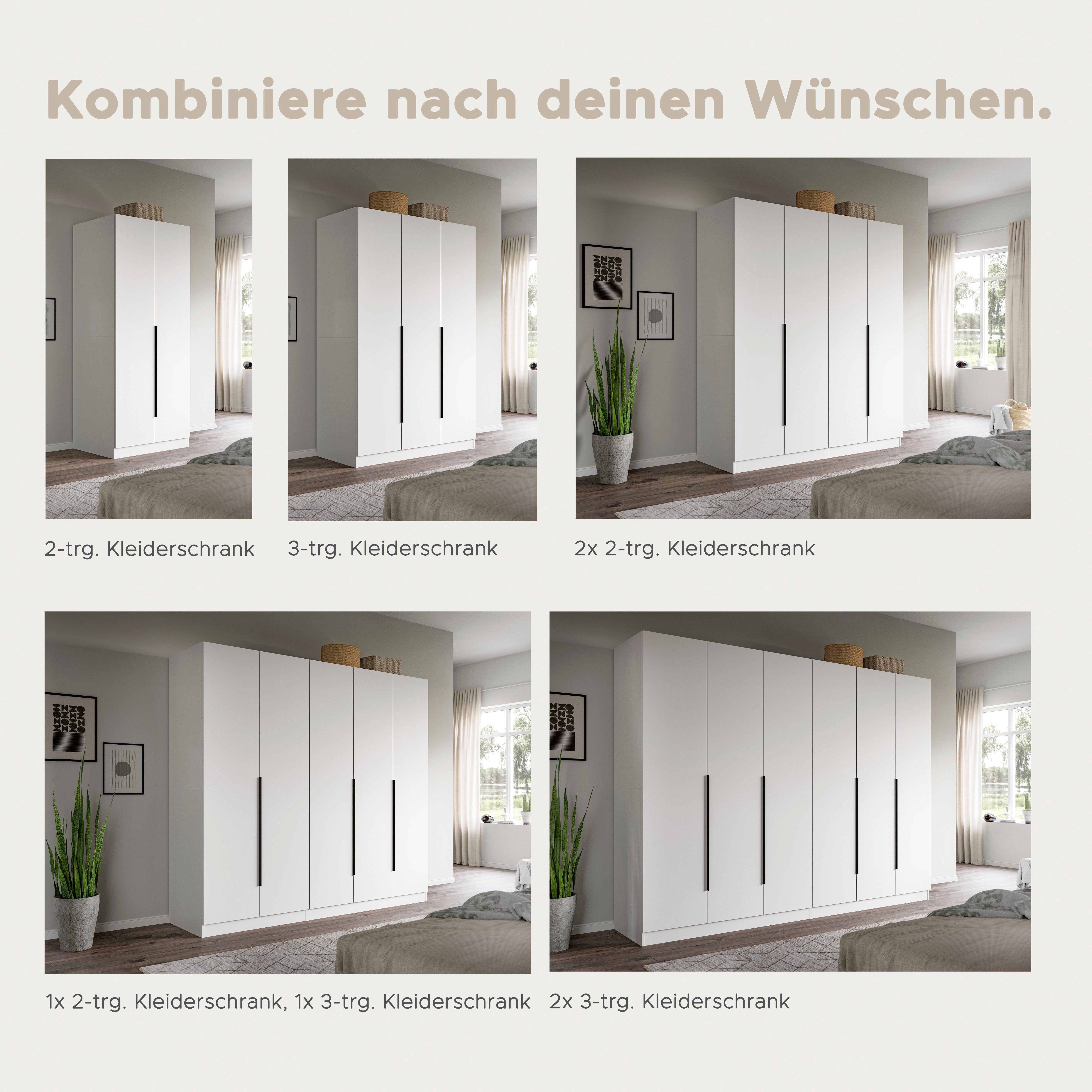 OTTO home Schrank-Set Skarde moderner Kleiderschrank Schlafzimmerschrank, (1-St., wähle deine beste Schrank Kombination), Skarde Kleiderschrank 160 cm, 2 Kleide – Bild 5 von 5