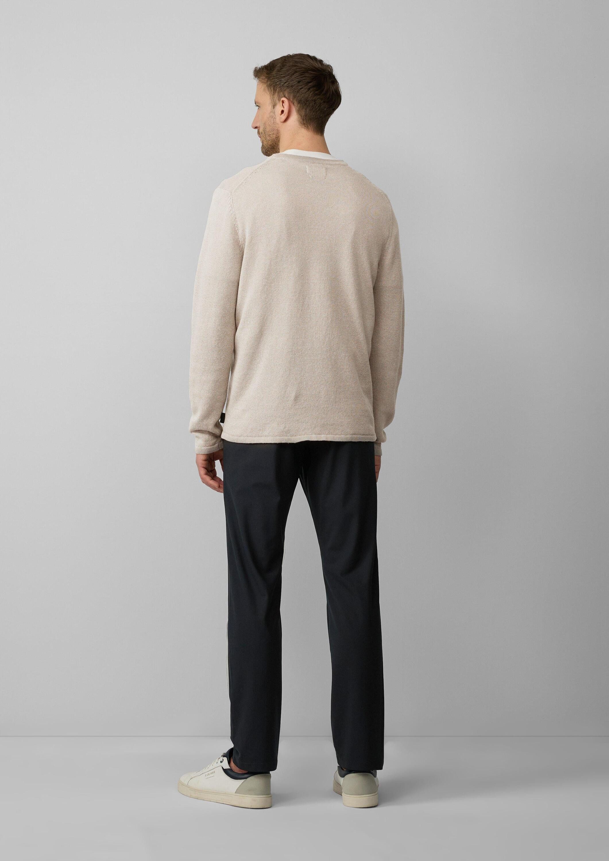 s.Oliver Longpullover Strickpullover Softer Strickpullover aus Baumwoll-Leinenmix