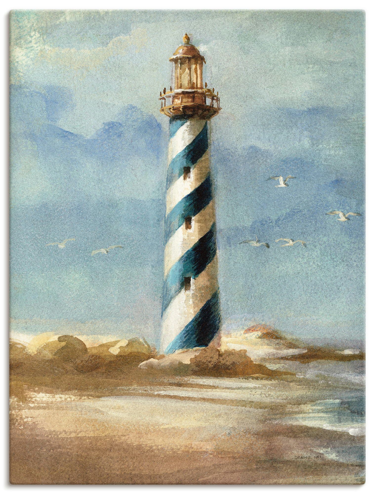 Artland Leinwandbild Leuchtturm I, Gebäude (1 St), auf Holzrahmen gespannt