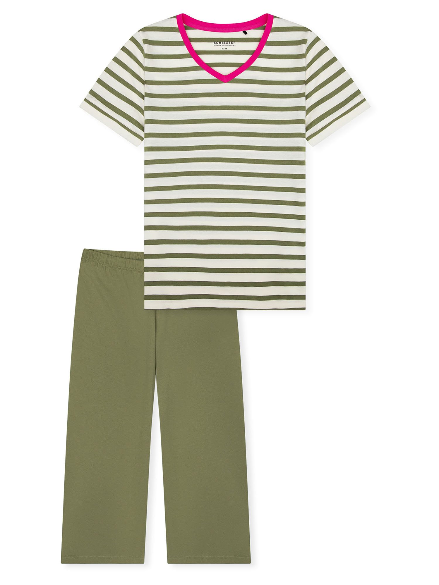 Schiesser Pyjama Casual Essentials (2 tlg) Schlafanzug, Pyjama Set, Nachtwä günstig online kaufen