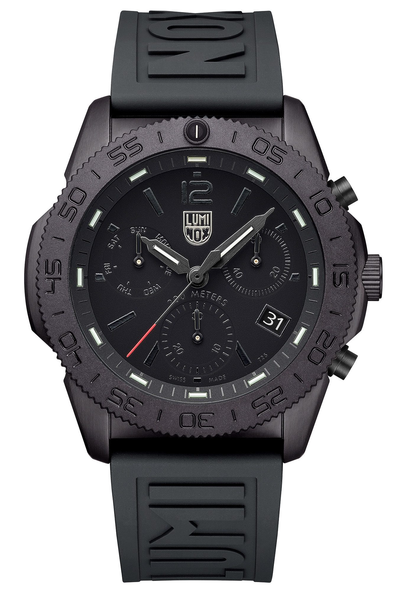 Luminox Taucheruhr Chrono Pacific Diver Schwarz mit 2 Bändern