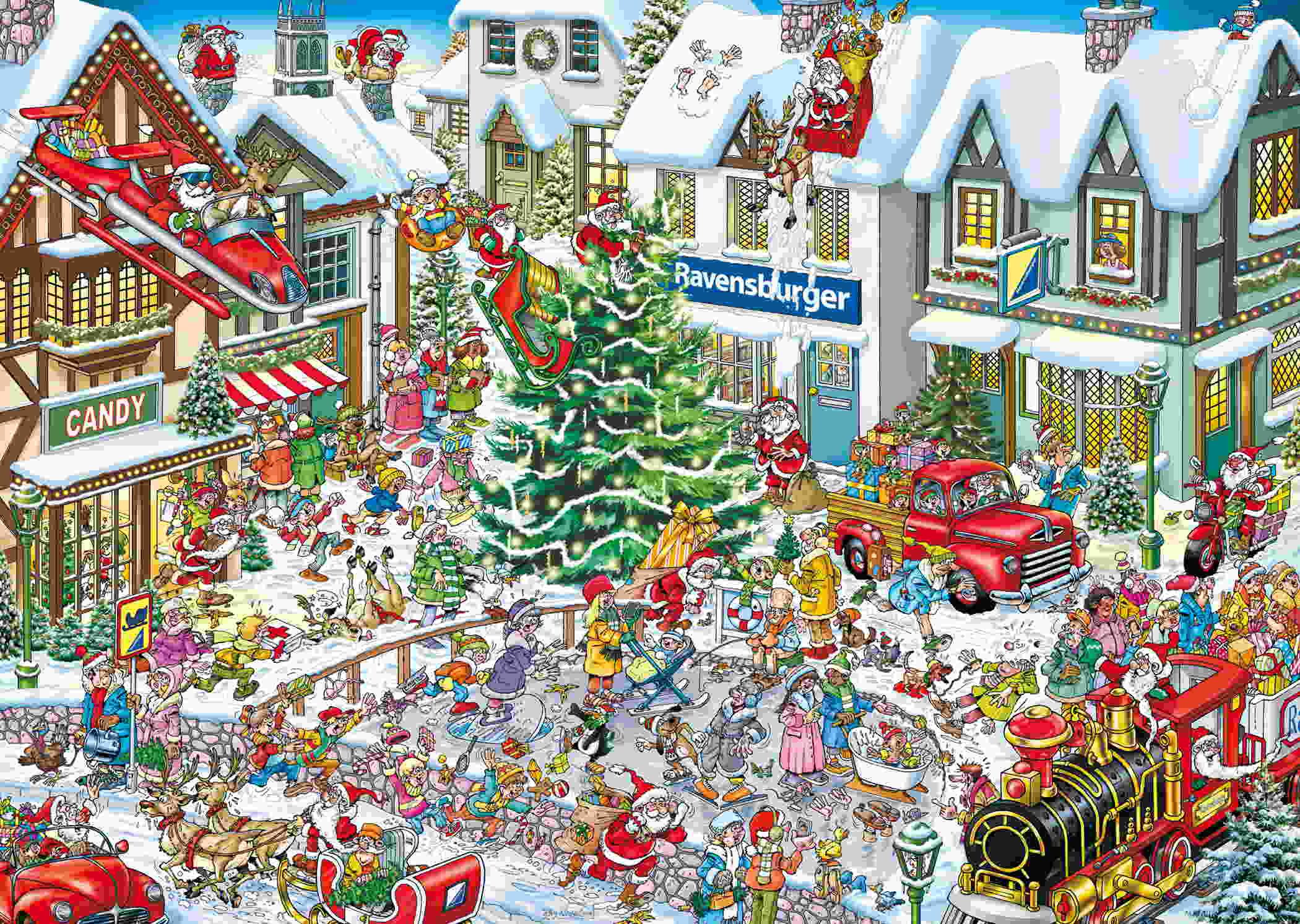 Ravensburger Puzzle 1000 Teile Puzzle Ray Nicholson Wimmelbild Weihnachten 12001801, Puzzleteile