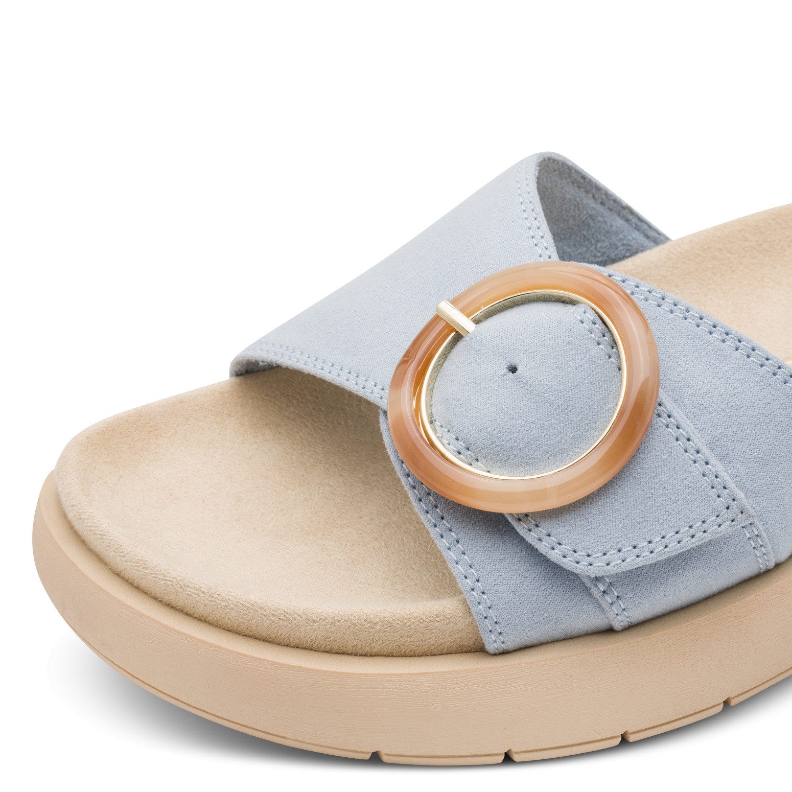 MARCO TOZZI Pantolette Keilabsatz, Schlupfschuh mit seitlichem Stretcheinsatz