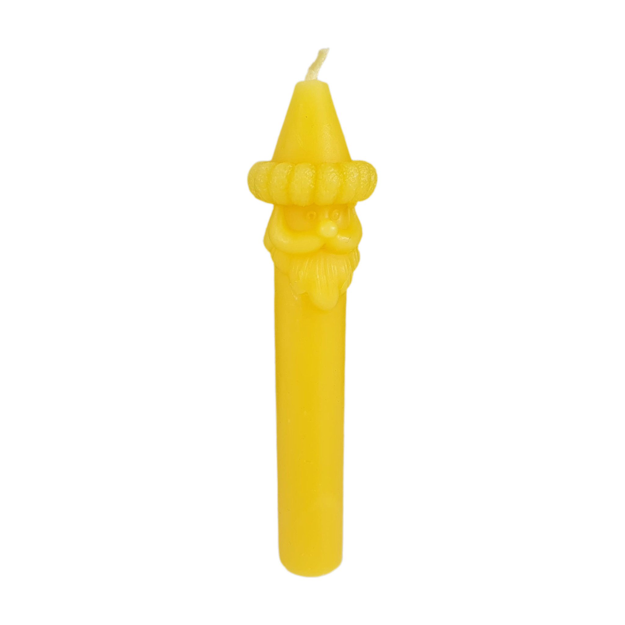 Aspinaworld Bienenwachskerze Weihnachtsmann Kerze Stabkerze 13 cm – Weihnachtskerze aus Bienenwachs (1-tlg)
