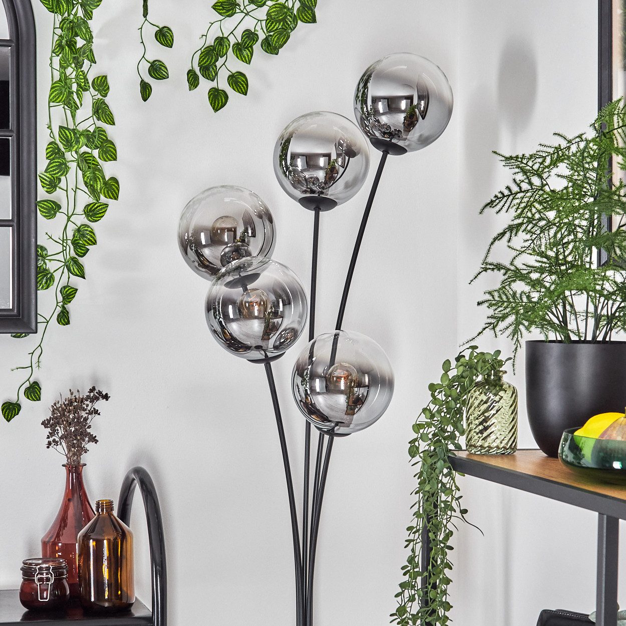 hofstein Stehlampe Stehlampe aus Metall/Glas in günstig online kaufen